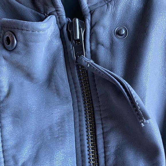 free people cool and clean jacket moto distressed suede edgy zipper large - Picture 3 of 10